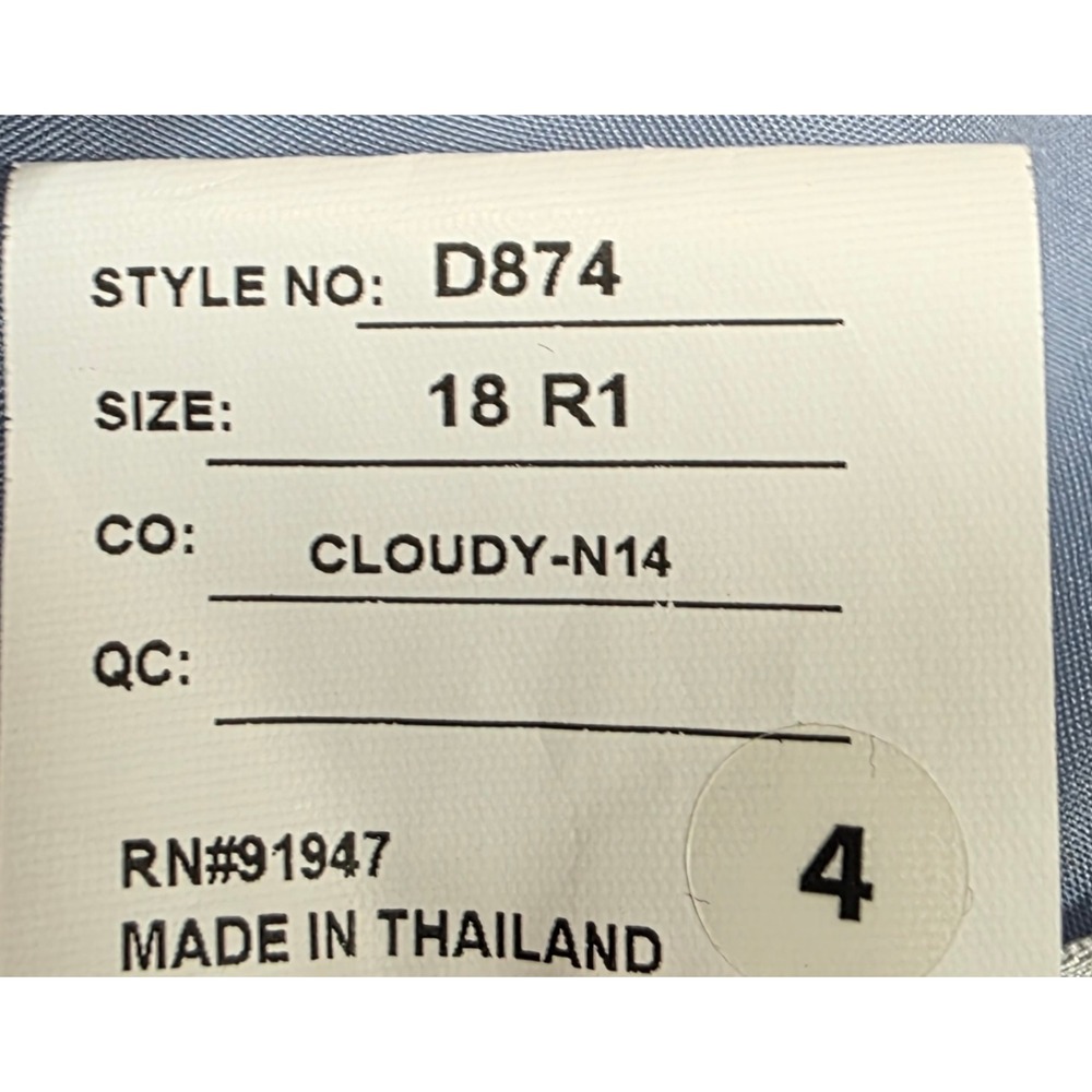 Alfred Sung Size 18 Cloudy Blue Satin High Neck Gown w/Pockets - Picture 12 of 12